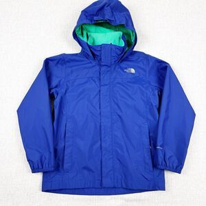 The North Face Boy's Blue Hooded Rain Mesh Lined Lightweight Jacket Size 7/8